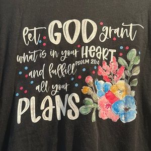 Long sleeve black shirt with Bible Verse Psalm 20:4